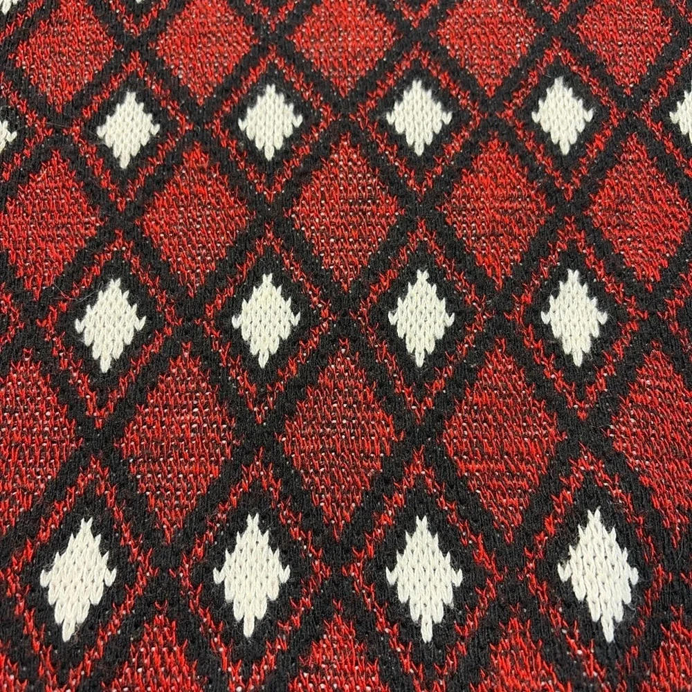 Red and Black Diamond Pattern Sweater 306